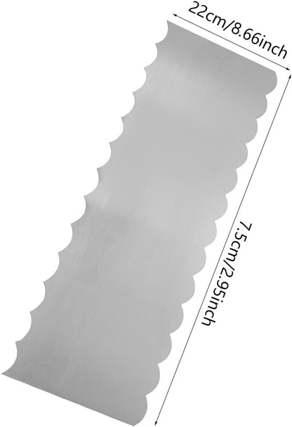 8.6 Inch Stainless Steel Cake Scraper Metal Scraper for Cake Smoother Leveler Scraper Cake Decorating Comb Cake Cutter for Mousse Butter Cream