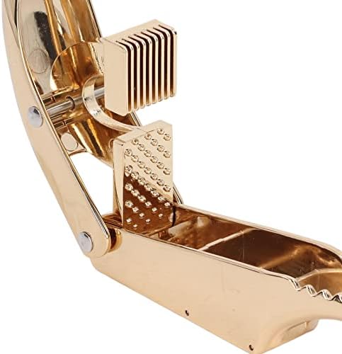 Gold Garlic Press 3 in 1 Heavy Duty Garlic Mincer Easy Squeeze Aluminium Alloy Multipurpose Garlic Crusher for Kitchen