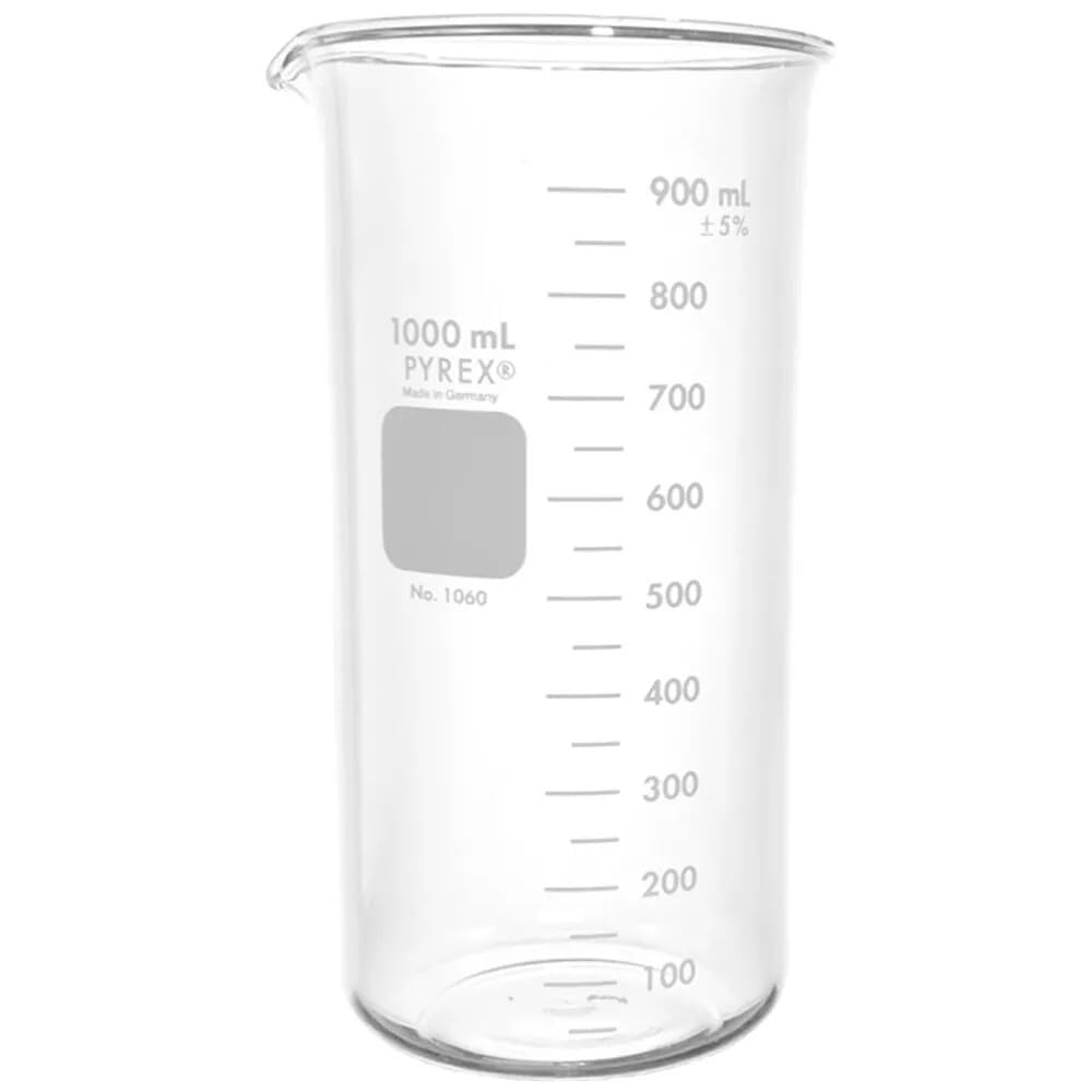 Pyrex Berzelius Tall Form 1000mL Beaker Graduated Each Clear