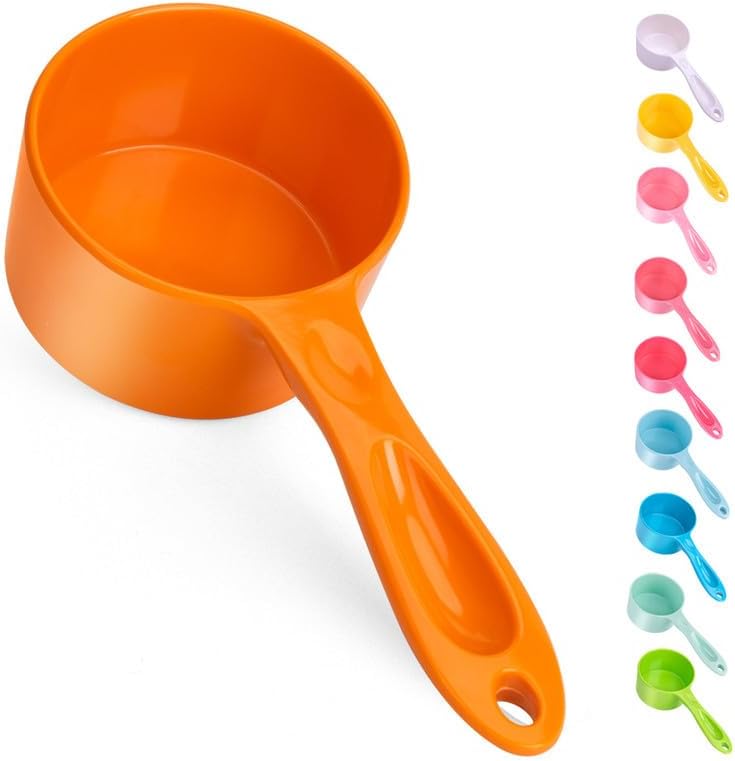SUPERDESIGN 1 Cup Dog Food Scoop for Container Melamine Measuring Scoop for Dogs Cats Birds and Rabbits Pet Food Feeding Scoop Dishwasher Safe - Yellow