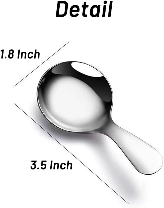 5 Pack Short Handle Scoops for Containers - Stainless Steel Small Scoops for Salt Sugar Coffee Tea Dessert (Gold)