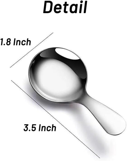 5 Pack Short Handle Scoops for Containers - Stainless Steel Small Scoops for Salt Sugar Coffee Tea Dessert (Gold)