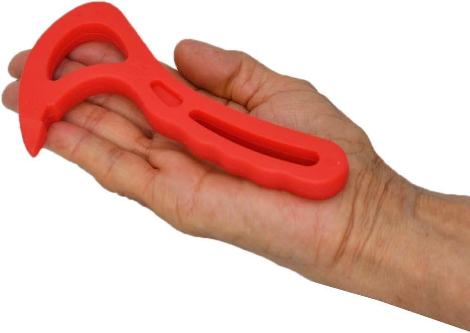 Home-X Pull Tab Can Opener - Manual Ring Pull Can Tab Opener - Easy Open Can Opener for Seniors, Protecting Nails or Arthritis - Dishwasher Safe Can Tab Opener Tool for Kitchen and Outdoors - Red