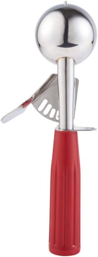 Saebye Portion Scoop - #8 (4 oz) - Disher, Large Ice Cream Scoop with Trigger, Cookie Scoop, Food Scoop, Muffin Scoop - Portion Control - 18/8 Stainless Steel, Grey Handle