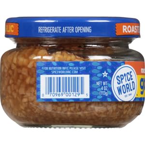 Spice World Squeezable Minced Garlic – Value 20oz Garlic Container – Ready-to-Use Seasonings for Cooking, Simply Squeeze the Convenient Package to Easily Add Flavor Without the Prep Work or Mess