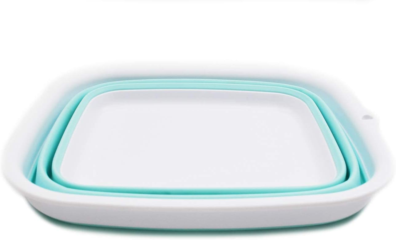 SAMMART 9.45L (2.5 Gallon) Collapsible Tub - Foldable Dish Tub - Portable Washing Basin - Space Saving Plastic Washtub (Grey, M)