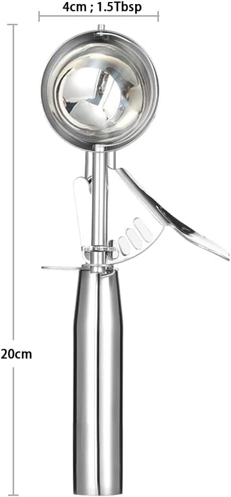 Ice Cream Scoop with Trigger, Small Size Cookie Scoop for Baking, Stainless Steel Ice Cream Scooper for Kids, Melon Baller Cookies Scoop - 1.5 Tbsp