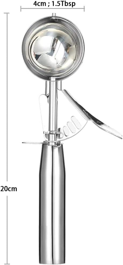 Ice Cream Scoop with Trigger, Small Size Cookie Scoop for Baking, Stainless Steel Ice Cream Scooper for Kids, Melon Baller Cookies Scoop - 1.5 Tbsp