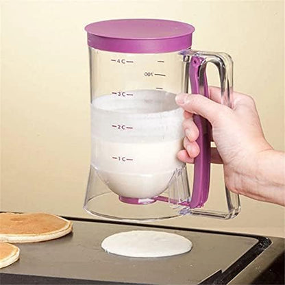 Cupcake Pancake Cookies Cream Dispenser Cake Mix Jug Baking Essentials Maker Cooking Tools Funnel Measuring cup Accessories (Purple)