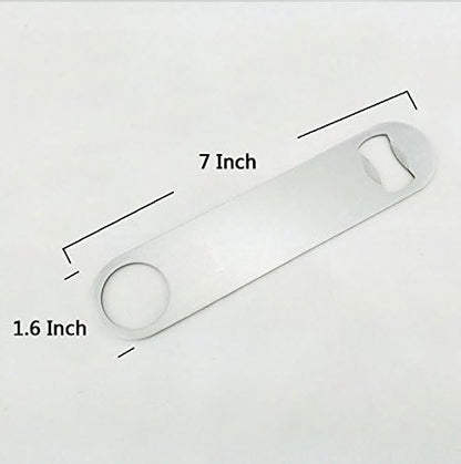 KISEER Heavy Duty Stainless Steel Flat Bottle Opener, 6 Pack Beer Bottle Opener for Kitchen, Bar or Restaurant