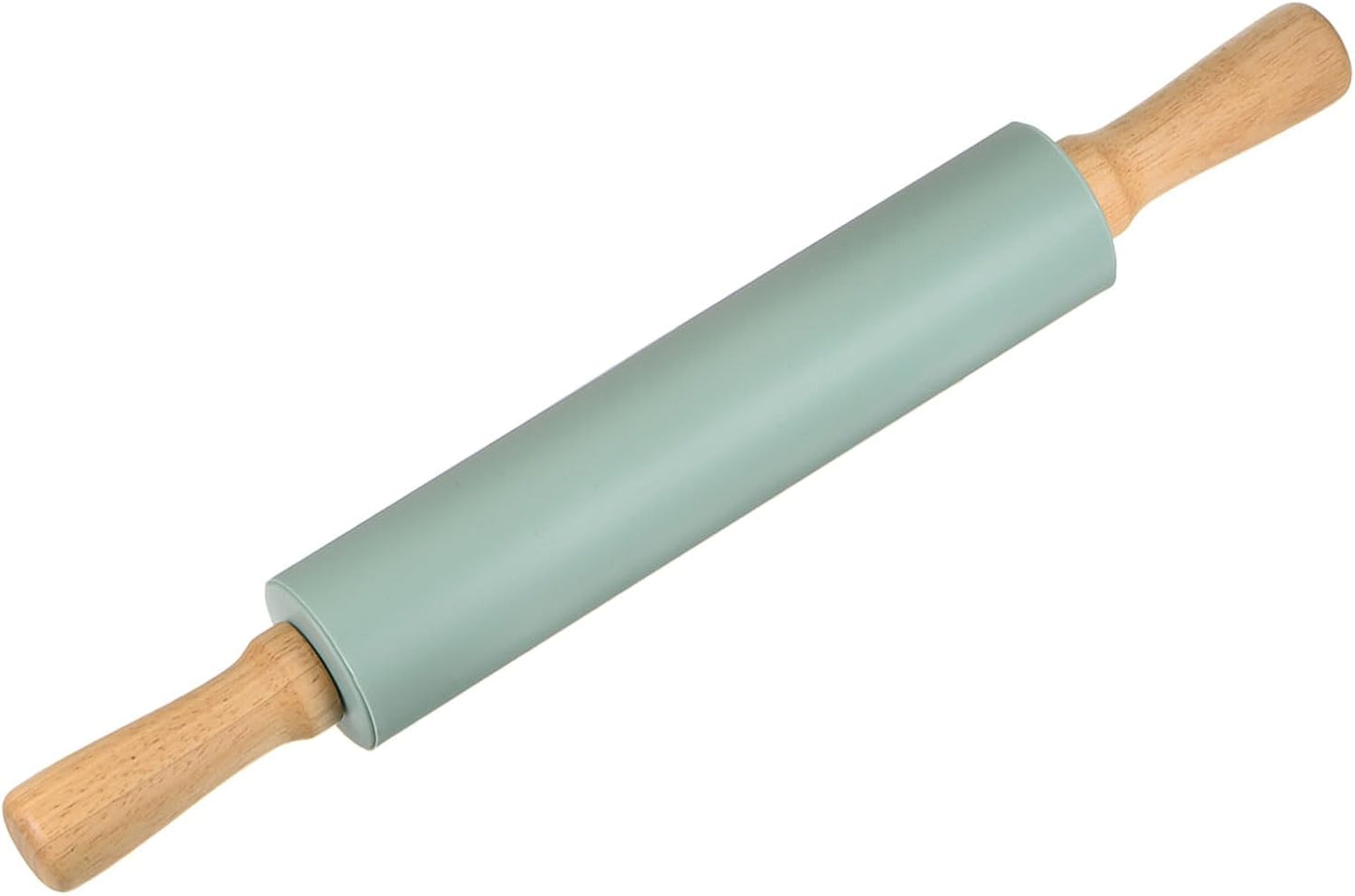 HARFINGTON Silicone Rolling Pins for Baking 12.2 Inch Non-Stick Silicone Surface Wooden Handle Rolling Pin Small Roller Playdough Rolling Pins for Fondant Kitchen Dough Pizza, Green