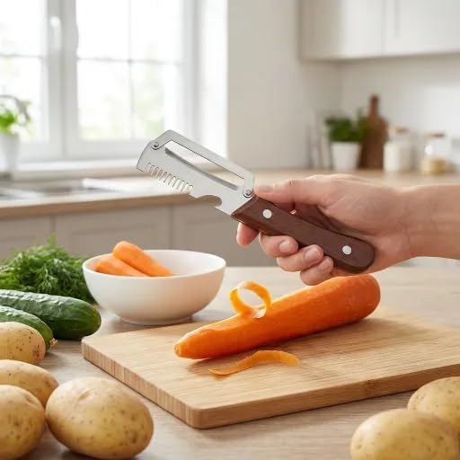 Vegetable Peeler, Peelers For kitchen,Kitchen Peeler with Stainless Steel Blade for Effortless Peeling, Slicing & Easy Grip Handle (1)