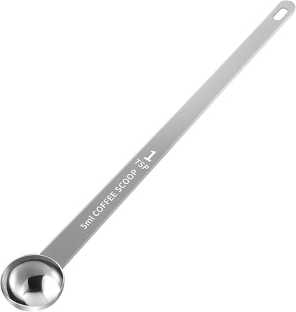 LEIFENY 1PCS 1 Teaspoon Coffee Scoop, 9" Long Handle Measuring Spoon, 1tsp (5 ml) Stainless Steel Scooper