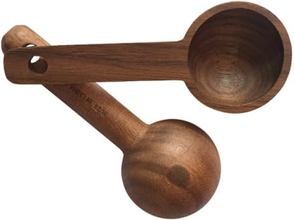 Wooden Coffee Spoon in Walnut, Coffee Scoop Measuring for Coffee Beans, Whole Beans Ground Beans or Tea, Home Kitchen Accessories, Coffee Scoop - 1 Pack, 15ml
