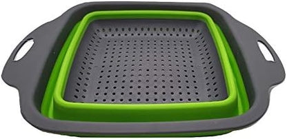 Handy Housewares Space Saving Collapsible Silicone Kitchen Colander Food Strainer (Red)