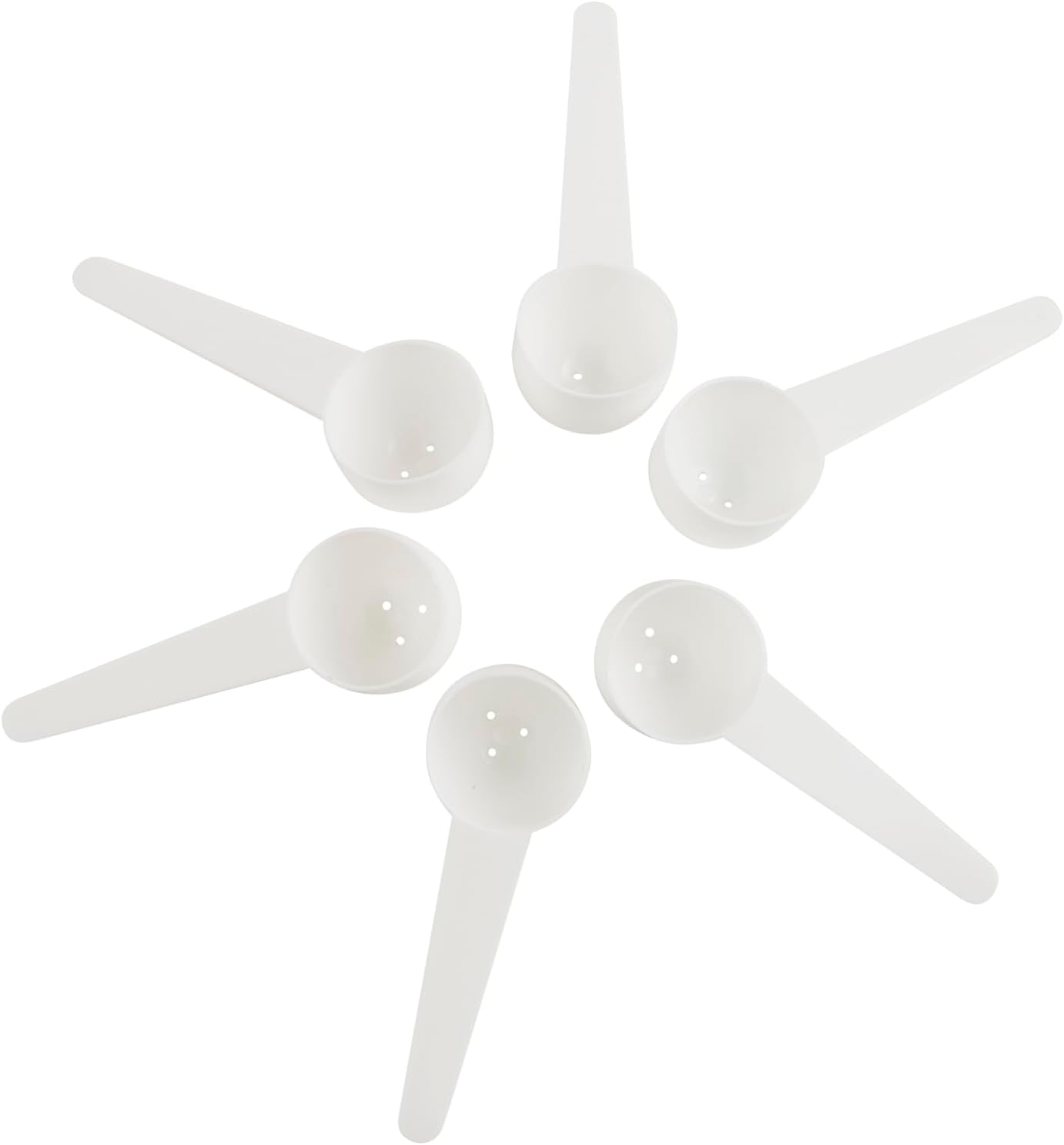6 Pack Plastic Scoops, 20ml Measuring Spoon with Bottom Hole, Scoop Spoon for Coffee, Protein, Milk Powder (Pink)