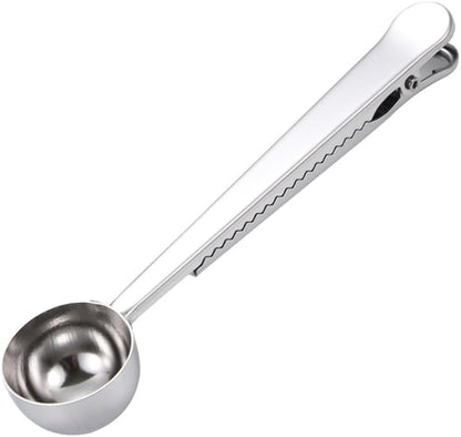 Coffee Scoop, Stainless Steel Silver Multi Function Measuring Spoon, Great Measuring Coffee, Tea, Protein Powder, Instant Drinks, Perfect Coffee Spoon Bag Clip