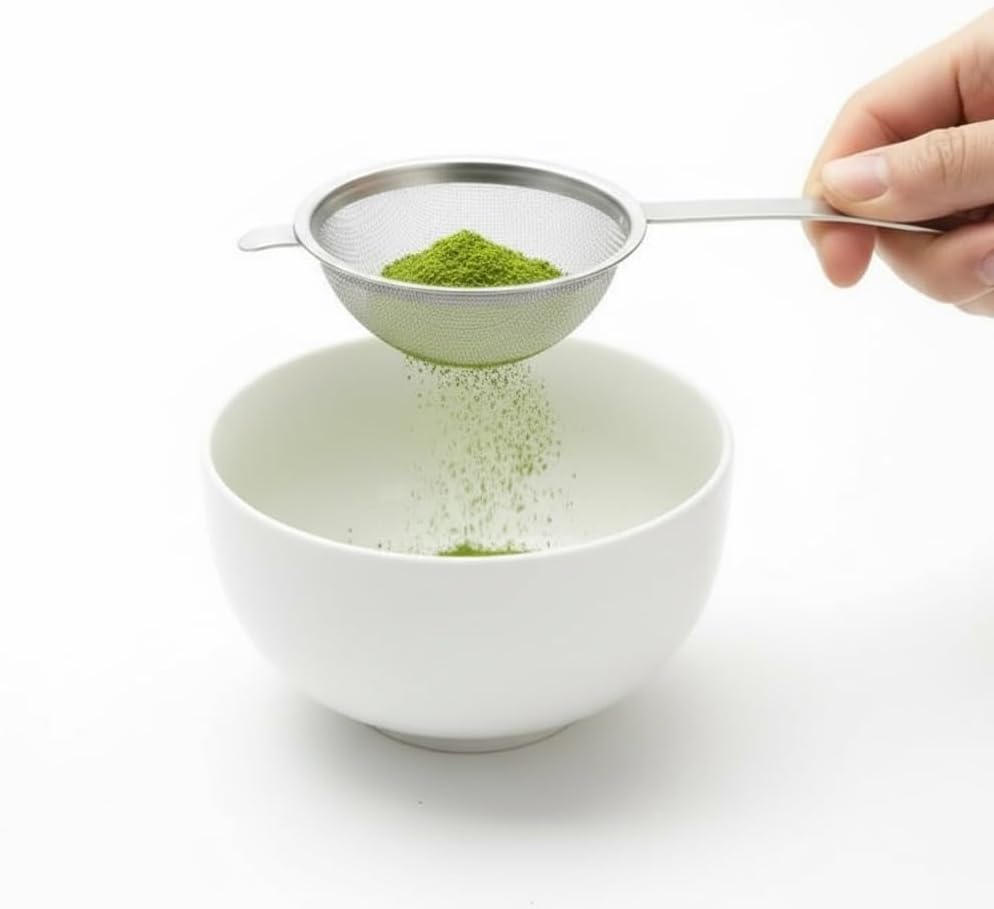 Japanese Fine Mesh Tea Sifter – Stainless Steel Tea Strainer for Matcha & Loose Leaf Tea -Made in Japan (Hammered Handle)