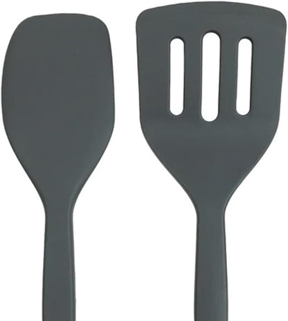 Tovolo Elements Silicone Spatula Turner Set Kitchen Utensils Heat Resistant 600F Easy Clean Dishwasher Safe Nonstick Spatula Turner Bundle Cookware for Cooking Baking Mixing Tools, Thyme Green