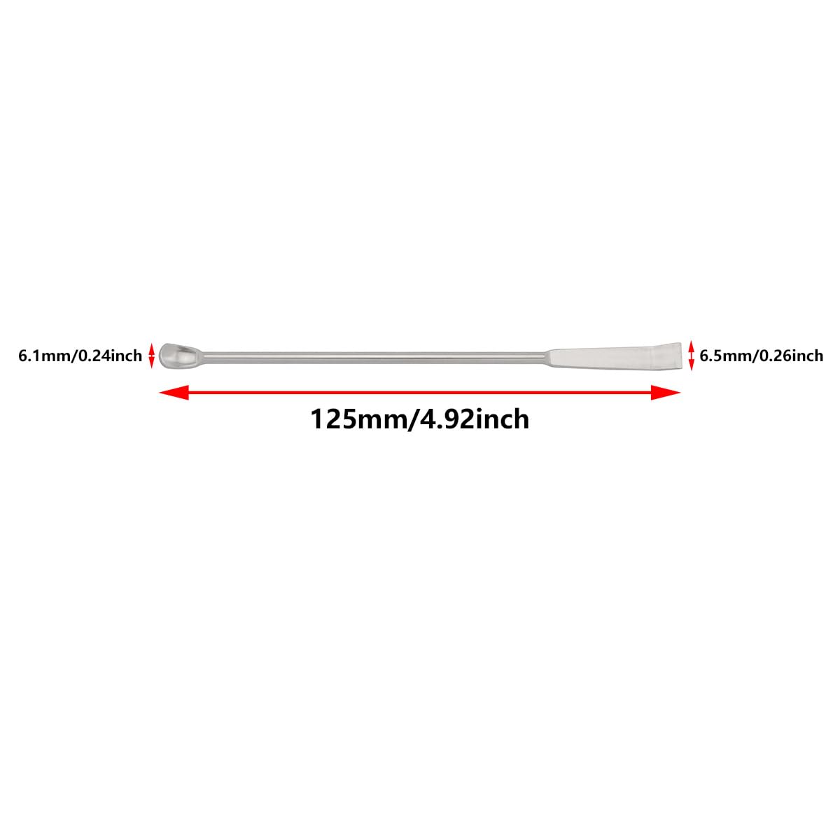 JianLing 2PCS 304 Stainless Steel Miniature Laboratory Sampling Spoon Medicine Spatula 2 in 1 Double Headed Reagent Spoon 125mm for Measuring Powder Or Granular Solid Tools