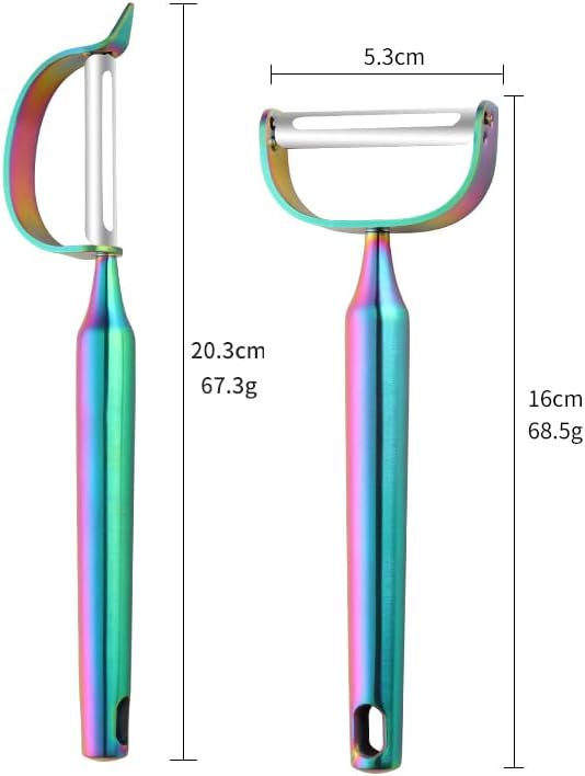 Stainless Steel Vegetable Peeler Gold 2 Pieces, with Potato Eye Remover & Swiveling Twin Blades, Y Shaped Titan Potato Peeler for Fruit & Veggie, Dishwasher Safe