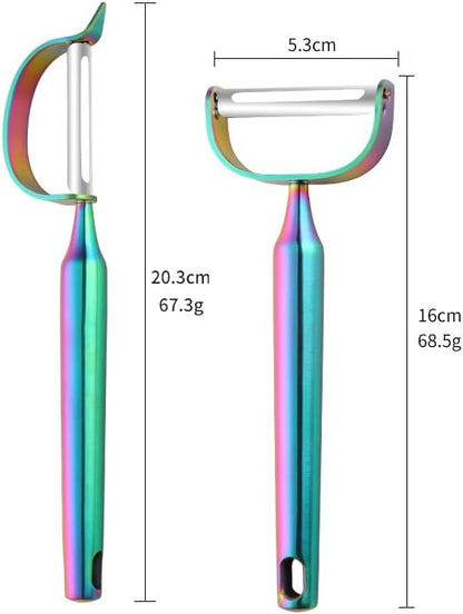 Stainless Steel Vegetable Peeler Gold 2 Pieces, with Potato Eye Remover & Swiveling Twin Blades, Y Shaped Titan Potato Peeler for Fruit & Veggie, Dishwasher Safe