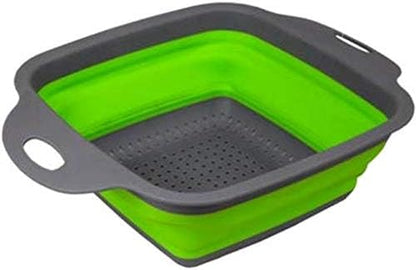 Handy Housewares Space Saving Collapsible Silicone Kitchen Colander Food Strainer (Red)