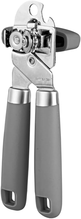 Restaurantware Comfy Grip 7.6 x 1.9 x 2.1 Inch Can Opener 1 Durable Manual Can Opener - Sharp Wheel Blade Grip Handle Mint Green Stainless Steel Hand-Held Can Opener Built-In Bottle Opener