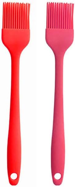 Silicone brush, Oil Brush for BBQ Kitchen Cooking Baking and Grilling (2 PCS,pink) - Colors A