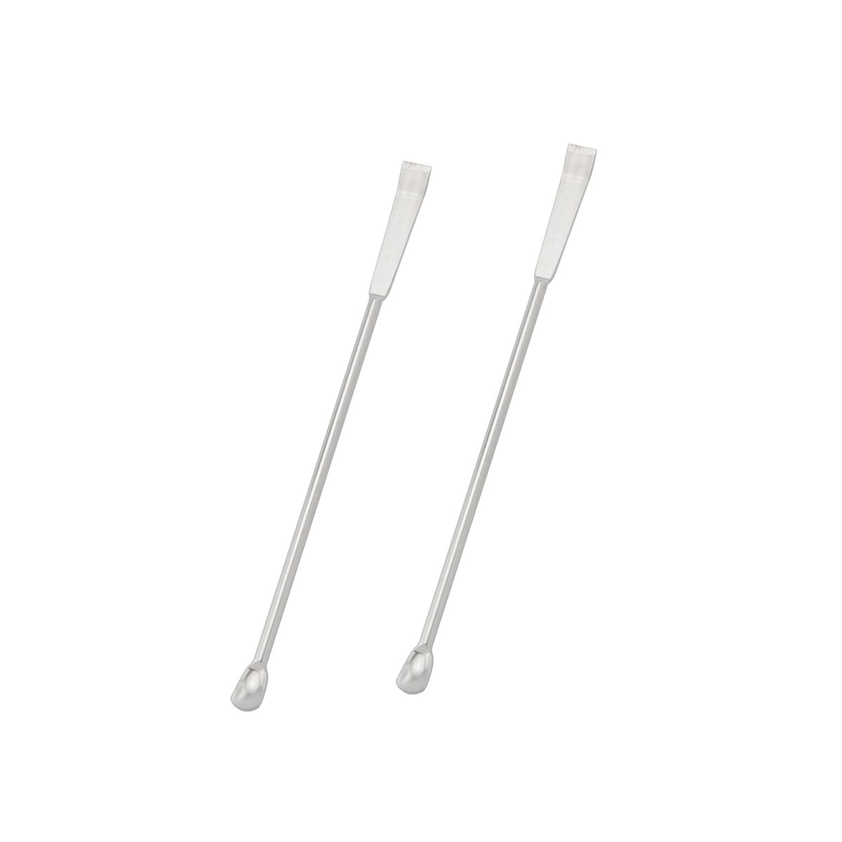 JianLing 2PCS 304 Stainless Steel Miniature Laboratory Sampling Spoon Medicine Spatula 2 in 1 Double Headed Reagent Spoon 125mm for Measuring Powder Or Granular Solid Tools