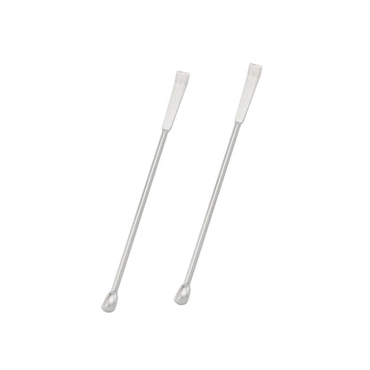 JianLing 2PCS 304 Stainless Steel Miniature Laboratory Sampling Spoon Medicine Spatula 2 in 1 Double Headed Reagent Spoon 125mm for Measuring Powder Or Granular Solid Tools