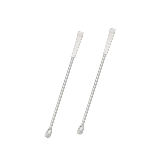 JianLing 2PCS 304 Stainless Steel Miniature Laboratory Sampling Spoon Medicine Spatula 2 in 1 Double Headed Reagent Spoon 125mm for Measuring Powder Or Granular Solid Tools