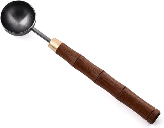 Rosewood Handle Coffee Scoops – Exquisite and Portable Stainless Steel Spoon with Long-Handled for Coffee (Silver, 5g Capacity)
