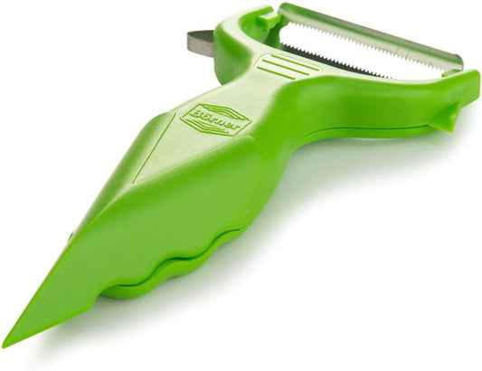 Börner Vegetable Peeler (6-in-1) • Garnishing Peeler with Grater • Multifunctional Peeler for Fruits & Vegetables • Fruit Peeler, Universal Peeler, Potato Peeler • Color: Purple