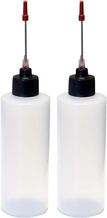2-4oz Plastic Squeeze Bottles with 1.5 inch Stainless Steel Applicators