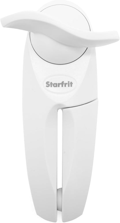 Starfrit Little Beaver Can Opener - Safe - Holds and Leaves No Sharp Edges on Lid - Comfort Grip - 3 year warranty - White