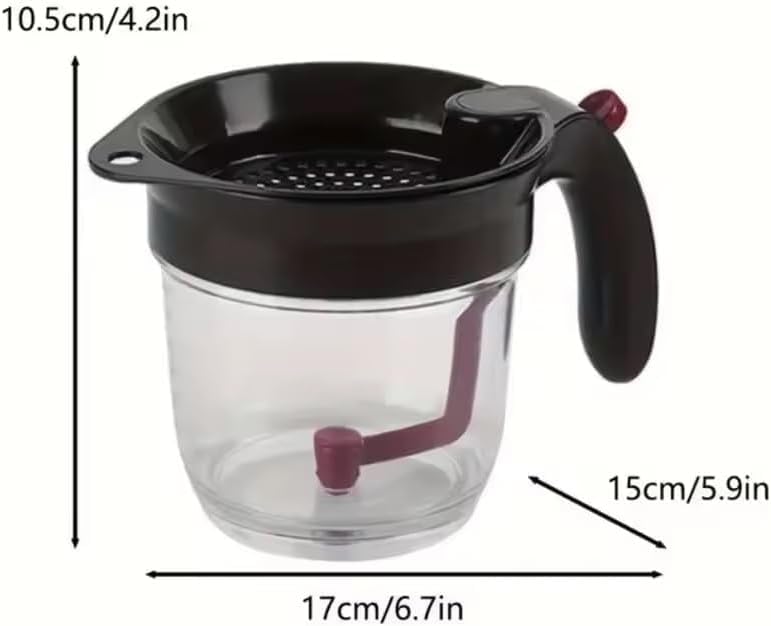 Fat Separator Bottom for Mess-Free Straining Built-in Oil Strainer for Efficient Grease Separation Essential Kitchen Utensil