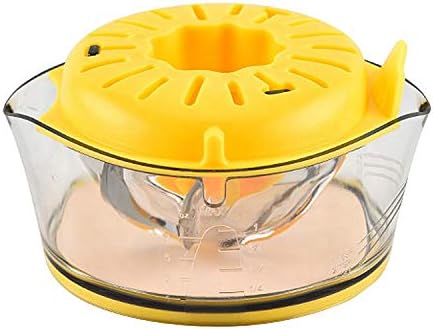 Kasmoire Citrus Lemon Orange Juicer, Manual Hand Squeezer with Built-in Measuring Cup and Strainer, 8OZ (Yellow)
