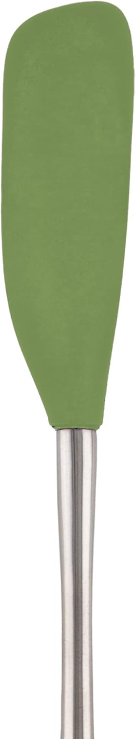 Tovolo Flex Core Silicone Spatula Spoonula Set of 2 for Non Stick Cast Iron Cooking & Baking, Dishwasher Safe Heat Resistant BPA Free Long Stainless Steel Handle Kitchen Utensil, Charcoal Gray
