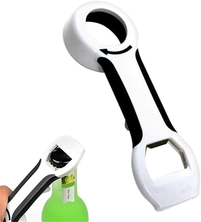 Soda Bottle Opener Tool 4-in-1 Grip Bottle Opener Lids off Jar Opener for Easy Opening Twist Caps Canning Lids Can Tabs Multifunctional Plastic Tool Kitchen Gadgets for Arthritis Relief