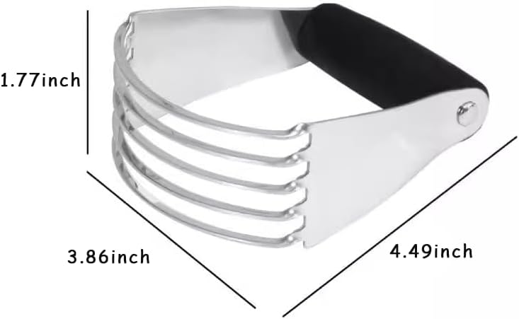 Black Dough Blender, Professional Pastry Cutter with Heavy Duty Stainless Steel Blades