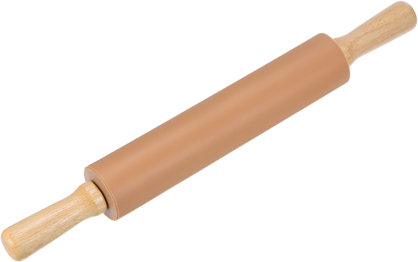 HARFINGTON Silicone Rolling Pins for Baking 12.2 Inch Non-Stick Silicone Surface Wooden Handle Rolling Pin Small Roller Playdough Rolling Pins for Fondant Kitchen Dough Pizza, Green