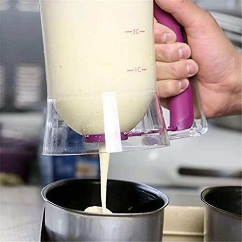 Cupcake Pancake Cookies Cream Dispenser Cake Mix Jug Baking Essentials Maker Cooking Tools Funnel Measuring cup Accessories (Purple)