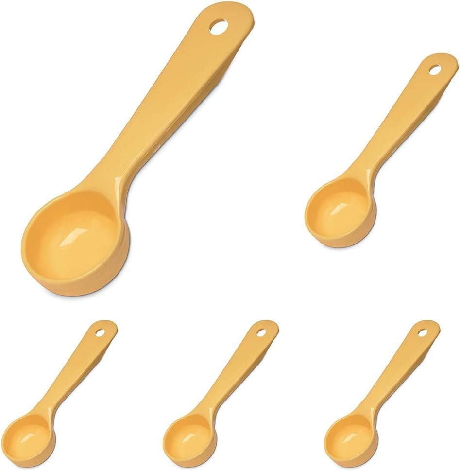 Carlisle FoodService Products 492104 Measure Miser Solid Measuring Spoon with Short Handle, 1 Ounce, Yellow