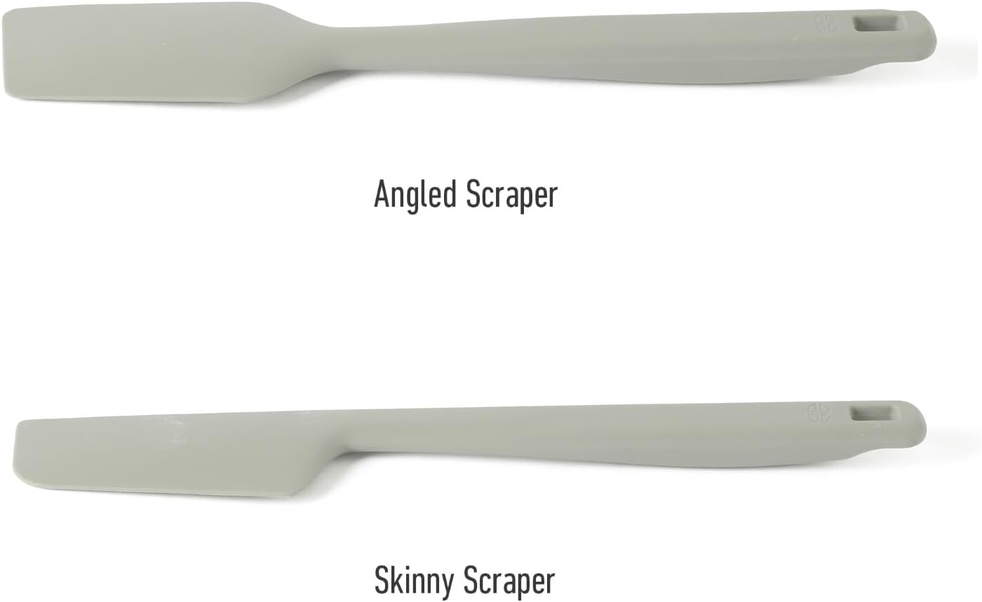 Calphalon Prime Scraper Set, 2-Piece Silicone Kitchen Scraper Set, Flexible Baking & Cooking Scrapers, Heat-Resistant Nonstick-Safe Tools with Ergonomic Handles, Navy