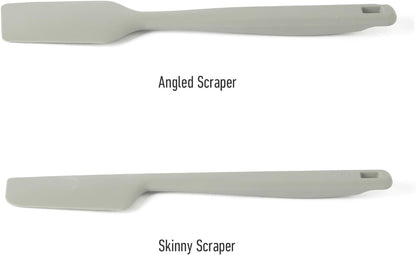 Calphalon Prime Scraper Set, 2-Piece Silicone Kitchen Scraper Set, Flexible Baking & Cooking Scrapers, Heat-Resistant Nonstick-Safe Tools with Ergonomic Handles, Navy