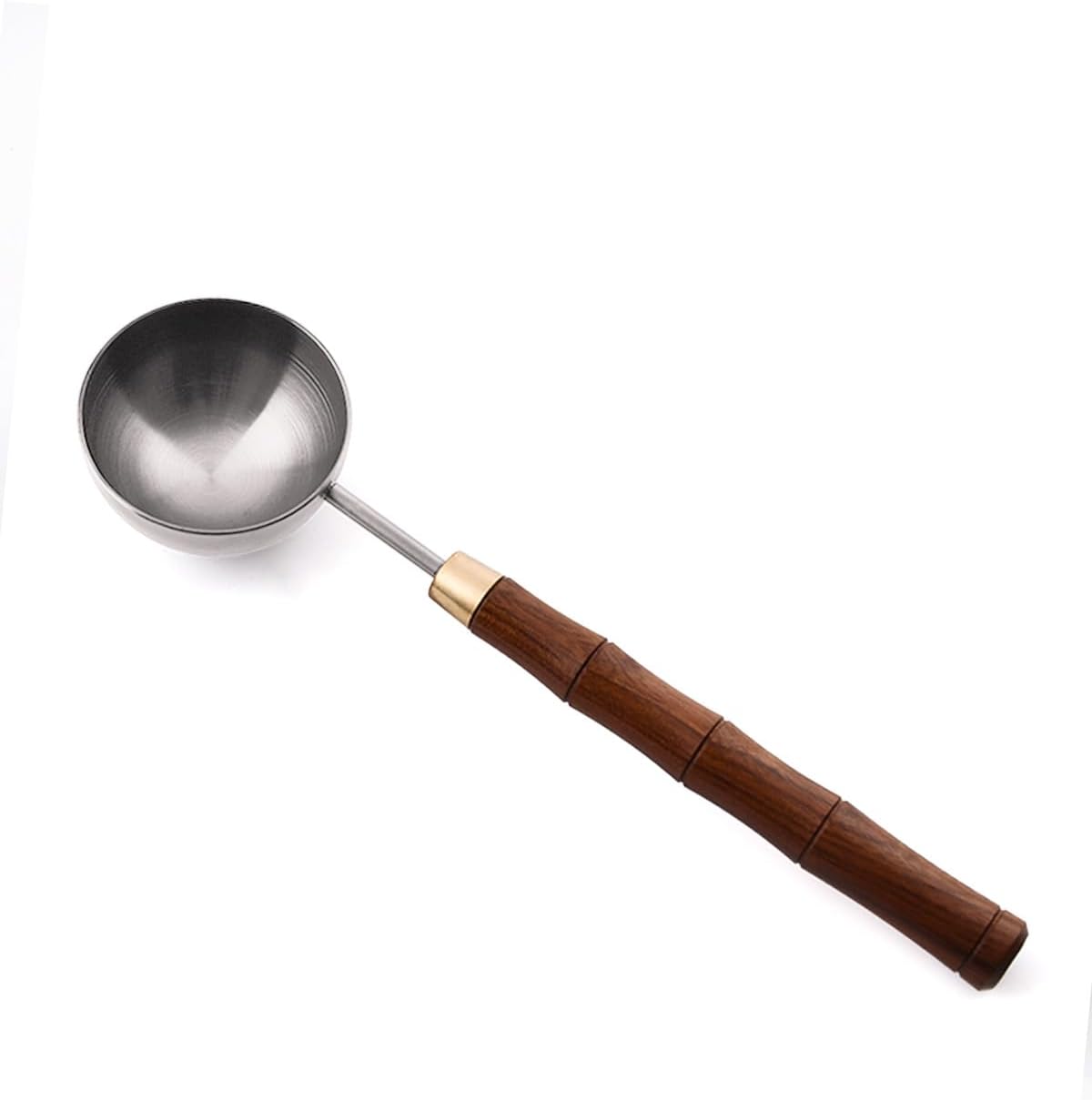 Rosewood Handle Coffee Scoops – Exquisite and Portable Stainless Steel Spoon with Long-Handled for Coffee (Silver, 5g Capacity)