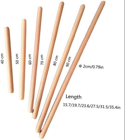 Rolling Pins For Baking Ultra Thin,3/4 Inch Diameter,Long 19 .7Inch,(50 * 2 cm)