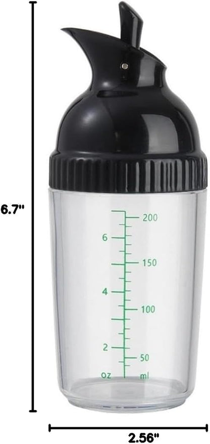 Wokyo Salad Dressing Shaker, Homemade Salad Dressing Bottle Mixer Measure Dripless Pour, Leak-free, Soft Grip, Dishwasher Safe BPA Free (Green)
