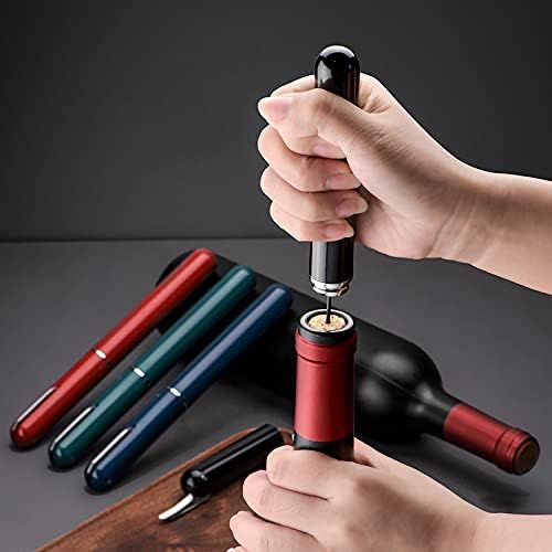 IPEROT Wine Bottle Opener, IPEROT Air Pressure Wine Corkscrew With Cutting Wine Bottle Foil Knife, Effortlessly Open Wine Bottles Without Damaging Corks, Easy-to-Use(Red)